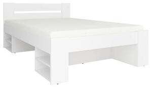 Cadru pat NEPO PLUS 140x200, alb, PAL laminat, cu spatiu depozitare