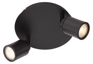 Spot modern pentru baie negru cu 2 lumini IP44 - Ducha