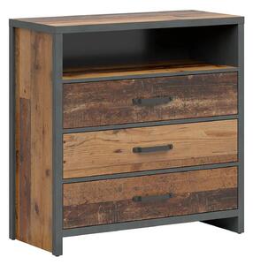 Comoda WESTON, maro/gri gri grafit, PAL laminat, 90x40x91 cm