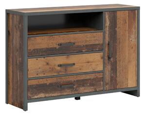 Comoda WESTON, maro/gri grafit, PAL laminat, 131x40x91 cm