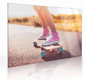 Tablou pe sticlă cu scateboard (70x50 cm)