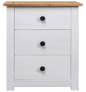 Noptiera, alb, 46 x 40 x 57 cm, lemn de pin, gama Panama - V282654V