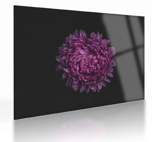 Tablou pe sticlă cu floare violetă (70x50 cm)