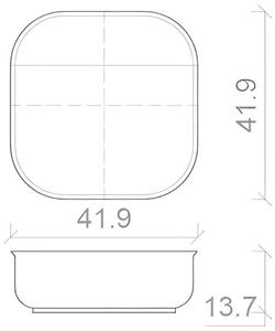 Chiuveta Baie pe Blat Kan 41.9x41.9cm, Negru, Ceramica
