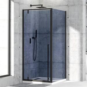 Cabina de dus BR6614CG 90X90cm, Patrata, Sticla Securizata Gri 6mm, Profil Aluminiu Negru