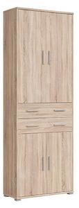 Dulap OFFICE, stejar sonoma, PAL laminat, cu 4 usi si 2 sertare, 79x35