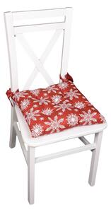 Pernă de scaun de Crăciun Fulgi, roșu, 40 x 40 cm