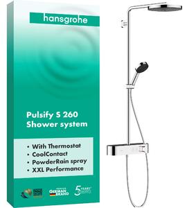 Hansgrohe Pulsify S set de duș perete cu termostat cu duș de ploaie crom 24220000
