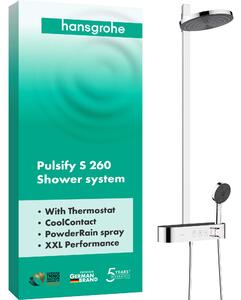 Hansgrohe Pulsify S set de duș perete cu termostat cu duș de ploaie crom 24240000