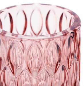 Suport de lumanare din sticla Culoare roz pudrat, VIGO