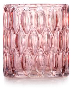 Suport de lumanare din sticla Culoare roz pudrat, VIGO