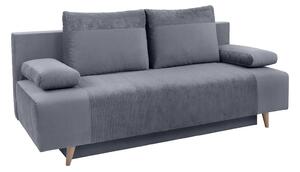 Canapea extensibila LEON, stofa catifelata gri - Poso 60, 191x89x92 cm
