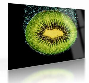 Tablou pe sticlă - detailu cu kiwi în apă (70x50 cm)