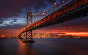 Fotografie Fire over San Francisco, Toby Harriman