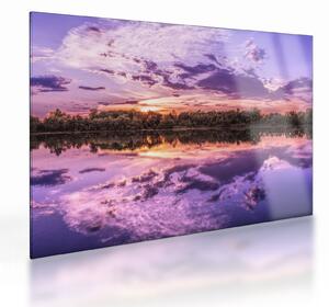 Tablou pe sticlă cu cerul violet (70x50 cm)