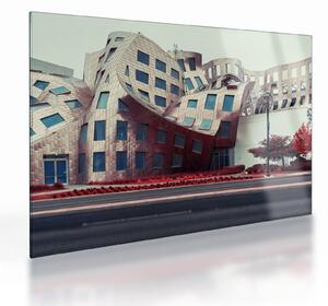 Tablou pe sticlă - construcție arhitectonică (70x50 cm)