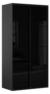 Dulap FLEX, negru lucios/gri grafit, PAL, cu 2 usi, 120x66x240 cm