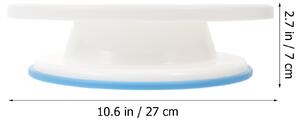Platou rotativ ornare tort sau prajituri, onuvio®, margine antiderapanta din cauciuc, diametru 23/28cm, inaltime 7cm, alb