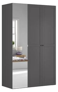Dulap FLEX, gri grafit, PAL, cu 3 usi si oglinda, 150x66x240 cm