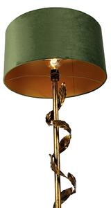 Lampa de podea vintage auriu antic cu nuanta verde - Linden