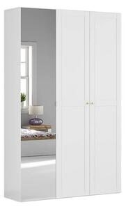Dulap FLEX, alb/auriu, PAL, cu 3 usi si oglinda, 150x45x240 cm