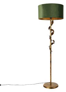 Lampa de podea vintage auriu antic cu nuanta verde - Linden