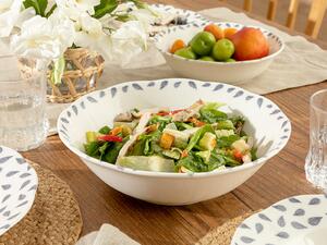 Clover Leaf Bol din Porțelan Pentru Salată 25 Cm Alb – Albastru