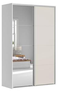 Dulap FLEX, alb/casmir, PAL, cu 2 usi, 150x66x240 cm