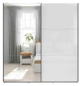 Dulap TETRIX, alb lucios, PAL, cu 2 usi si oglinda, 183x60x196 cm