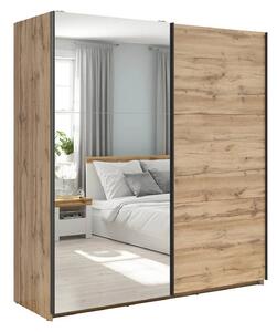 Dulap TETRIX, stejar wotan, PAL, cu 2 usi si oglinda, 183x60x196 cm