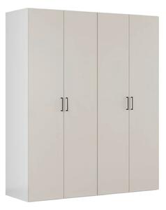 Dressing FLEX, casmir/alb, PAL, cu 4 usi, 200x66x240 cm