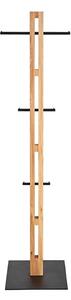 Cuier pom HALBERT, stejar/negru, lemn/metal, 45x40x175 cm