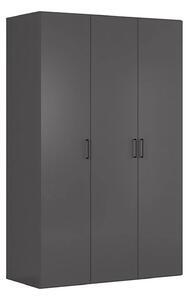 Dulap FLEX, gri grafit, PAL, cu 3 usi, 150x66x240 cm