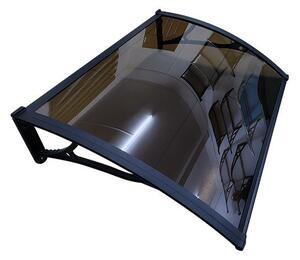 Copertină PRO 120x100 cm din aluminiu și plexiglas – Negru/Bronz
