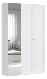 Dulap FLEX, alb, PAL, cu 3 usi si oglinda, 150x45x240 cm