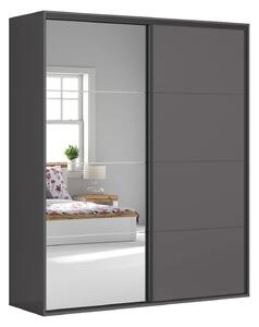 Dressing FLEX, gri grafit, PAL, cu 2 usi si oglinda, 200x66x240 cm