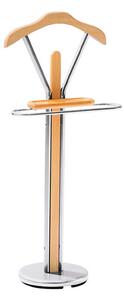 Stander haine ROMAN, stejar/crom, lemn/metal, 46x29x109 cm