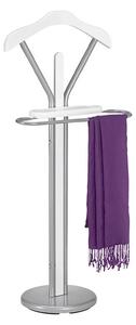 Stander haine ROMAN, alb/crom, lemn/metal, 46x29x109 cm