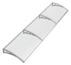 Copertină PREMIUM 300x120 cm, placă 6 mm dintr-o bucată – Gri/Transparenta