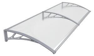 Copertină PREMIUM 150x100 cm, placă 6 mm dintr-o bucată – Gri/Transparent