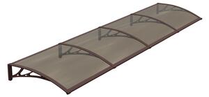 Copertină PREMIUM 400x80 cm, placă 6 mm dintr-o bucată – Maro/Bronz