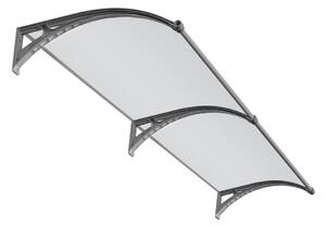 Copertină PREMIUM LUMI 200x100 cm cu senzor și panou solar – Gri/Transparent