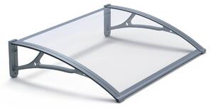 Copertină PRO 100x120 cm din aluminiu și plexiglas – Gri/Transparent