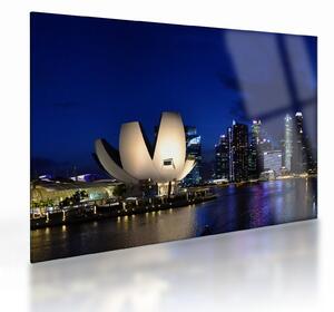 Tablou pe sticlă Singapore nocturn (70x50 cm)