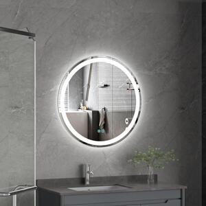 Oglinda cu LED rotunda 60 cm, functie dezaburire , intrerupator touch 3 tipuri de lumina