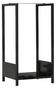 Outsunny Raft pentru Busteni pentru Exterior si Interior din Otel, Suport pentru Lemne Modern cu Baza Inaltata, 39x35x76cm, Negru | Aosom Romania