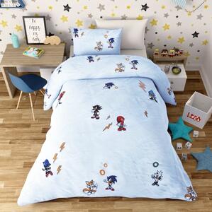 Lenjerie de pat copii bumbac Ariciul Sonic