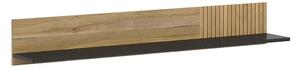 Polita LUEN, stejar/negru, PAL laminat, 155x24x23 cm