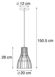 Lampă suspendată rurală ratan 20 cm - Botello