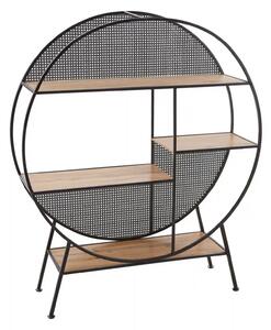 Biblioteca LEON, negru/stejar, 110x33x131 cm